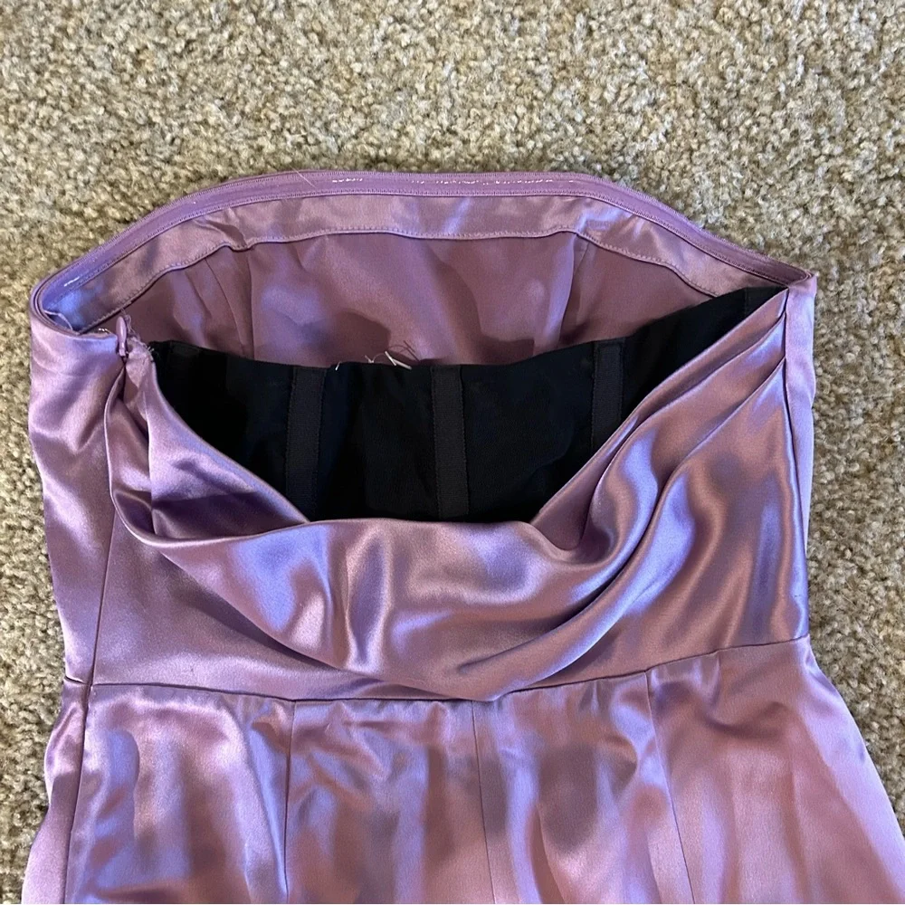 NWT MILLY Riva Hammered Satin Strapless Dress - Picture 6 of 10